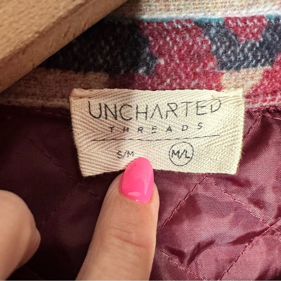 Uncharted Threads | Aztec Flannel Button Down Shacket Size M/L - Picture 6 of 7